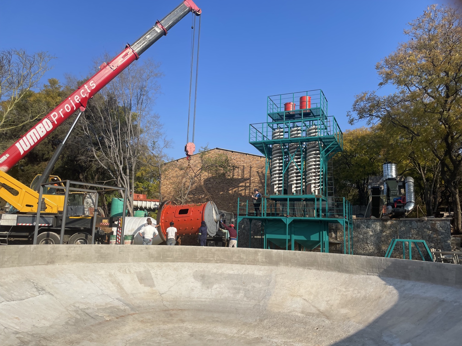 Equipment installation activity at the Toll-milling site
