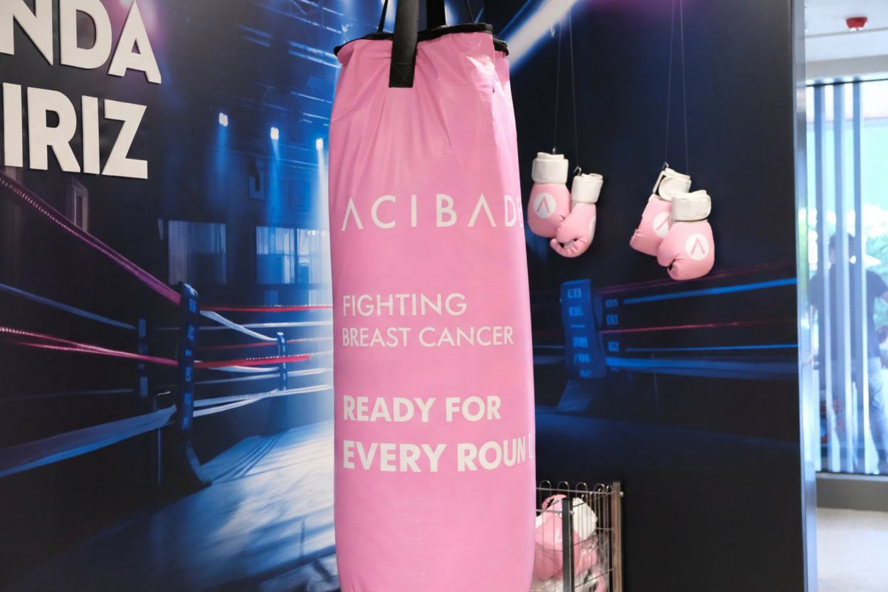 Punching Bag for Breast Cancer Awareness