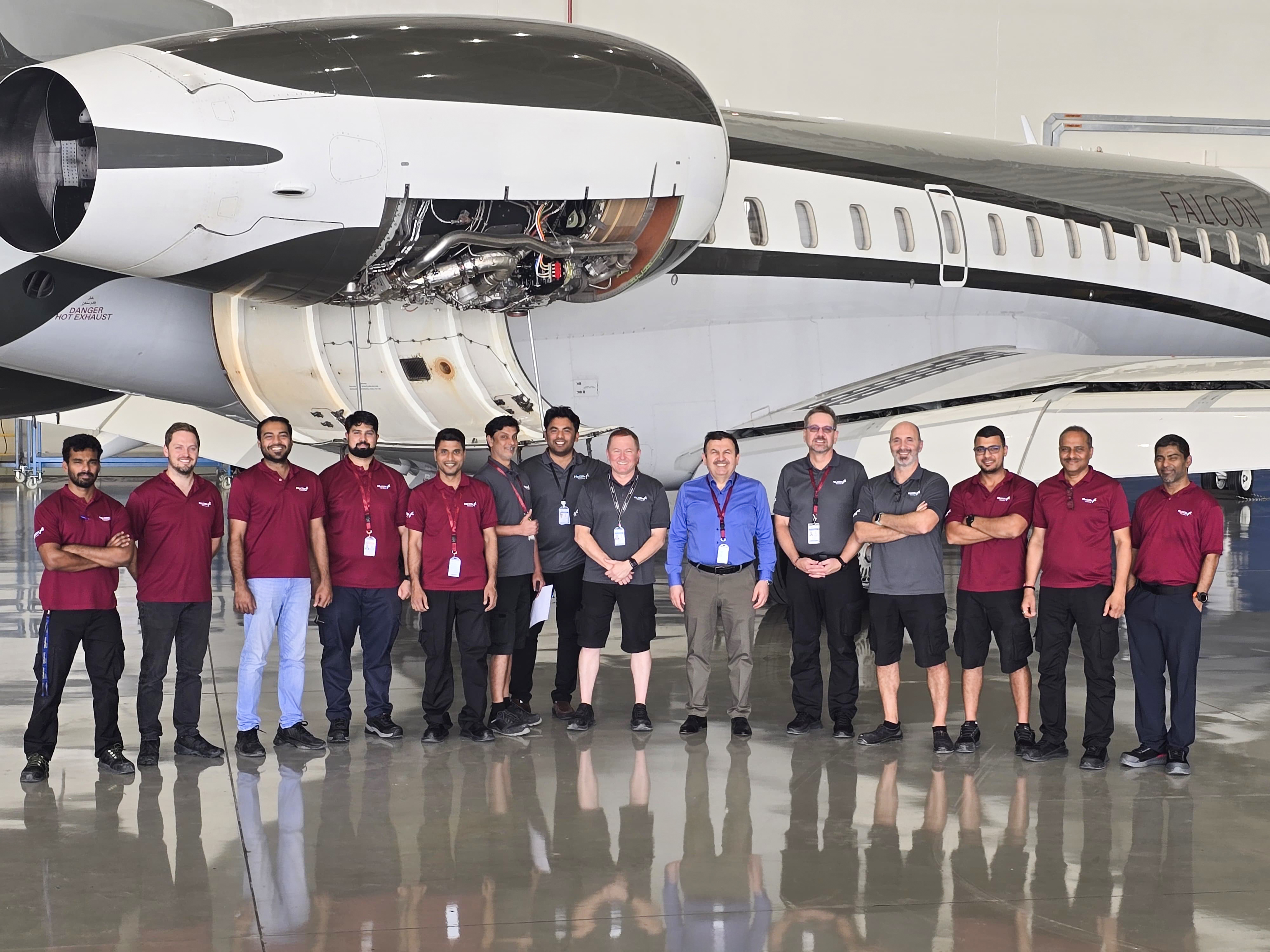 Global Express XRS undergoing base maintenance at Falcon Technic’s MRO facility
