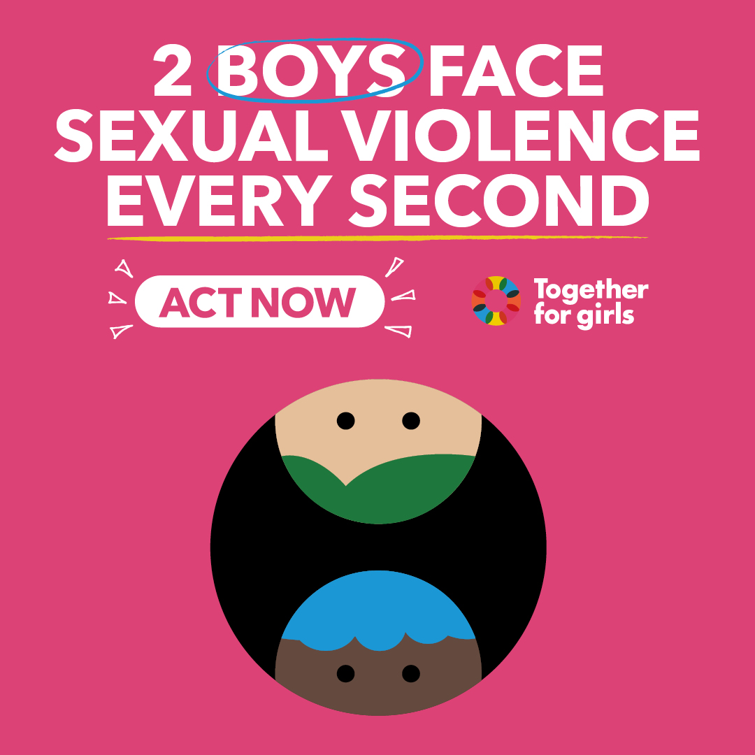 Every second this past year 2 boys experienced child sexual violence