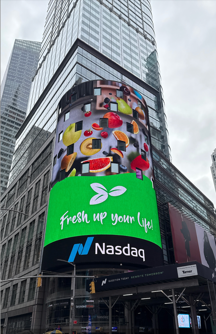 Fresh Up Your Life! campaign is now live on the Nasdaq Tower in Time Square