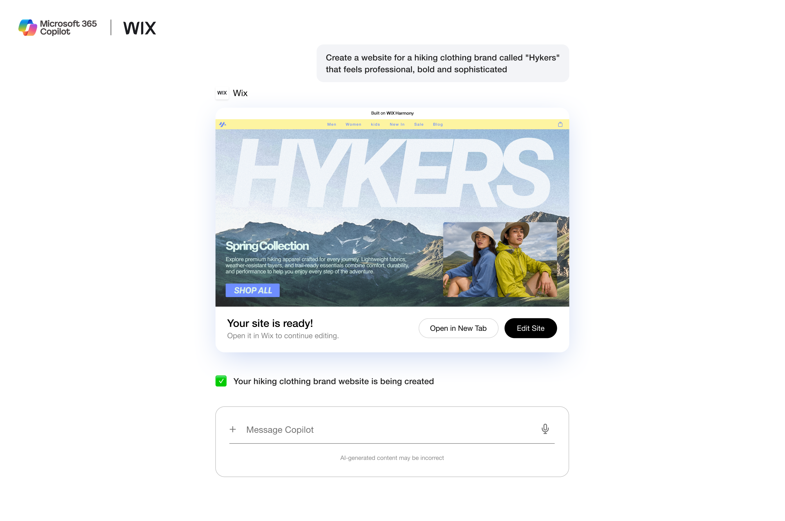 Users can now generate Wix Harmony websites directly within Microsoft 365 Copilot without context switching