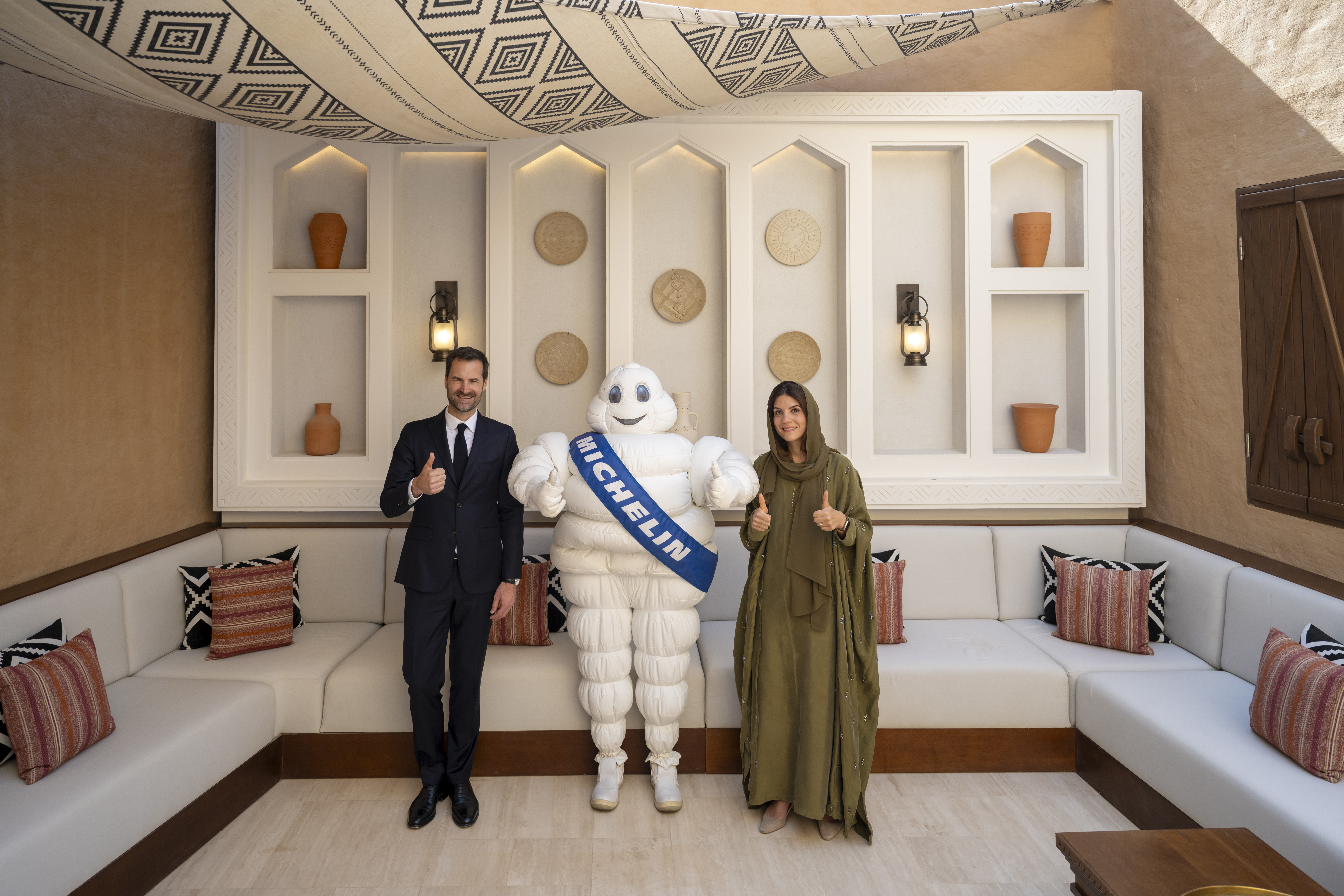 Gwendal Poullennec, the International Director of the MICHELIN Guide and Mayada Badr, the CEO of the Culinary Commission, in Riyadh for the MICHELIN G
