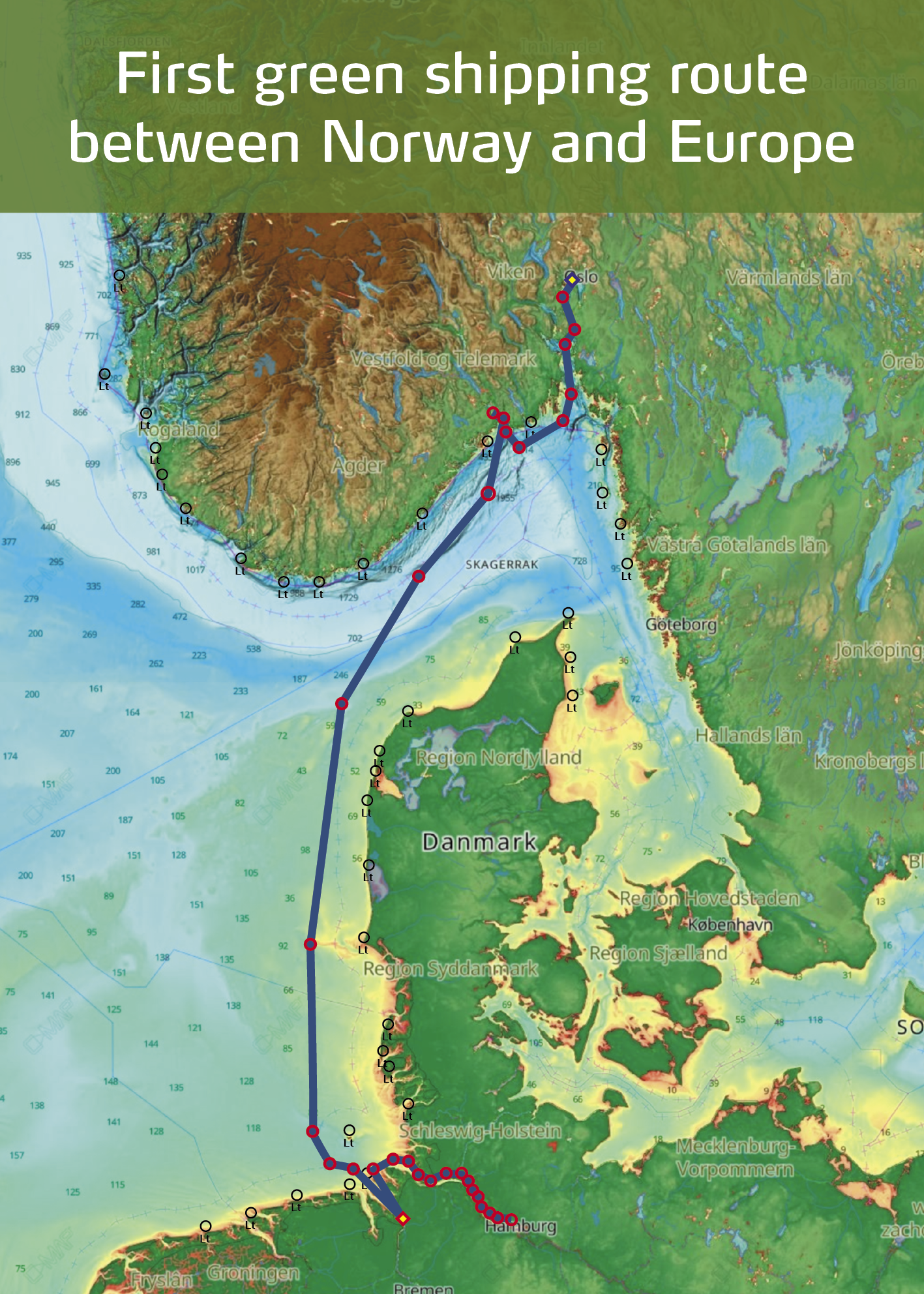 Map of Yara Eyde route