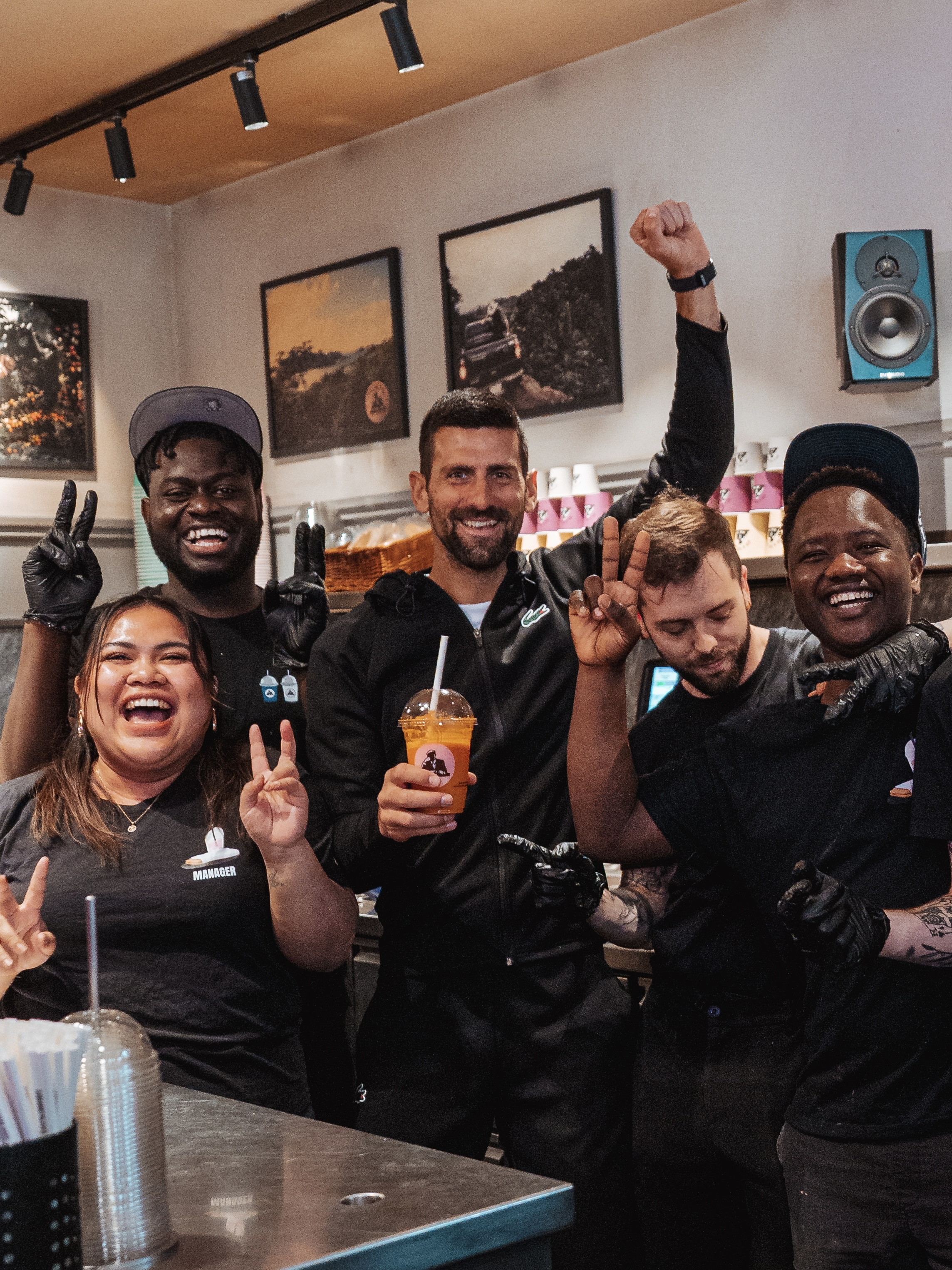 Novak Djokovic at JOE & THE JUICE, Rue Marebuf, Paris