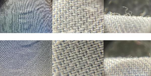 Biopolished vs non-polished fabric