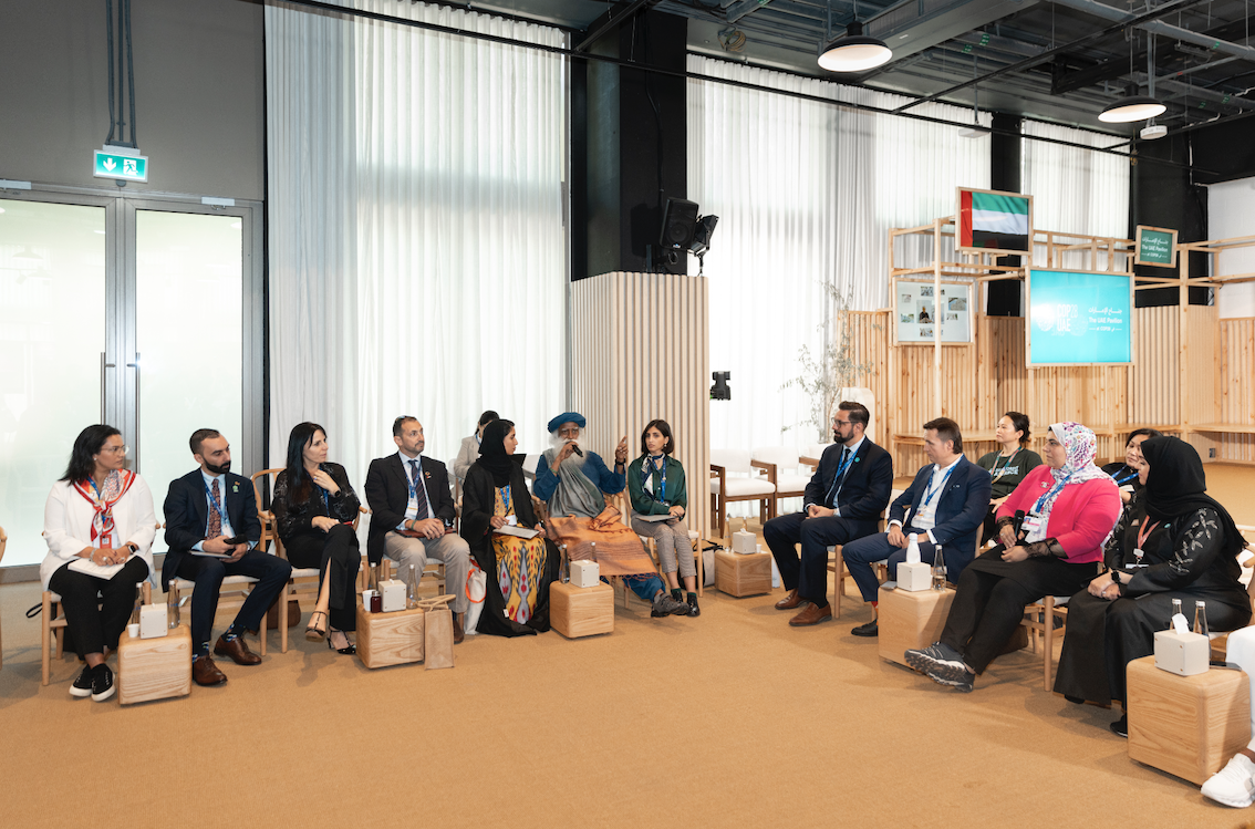 Internationally renowned spiritual leader Sadhguru at the Changemakers at Majlis UAE PAVILION 