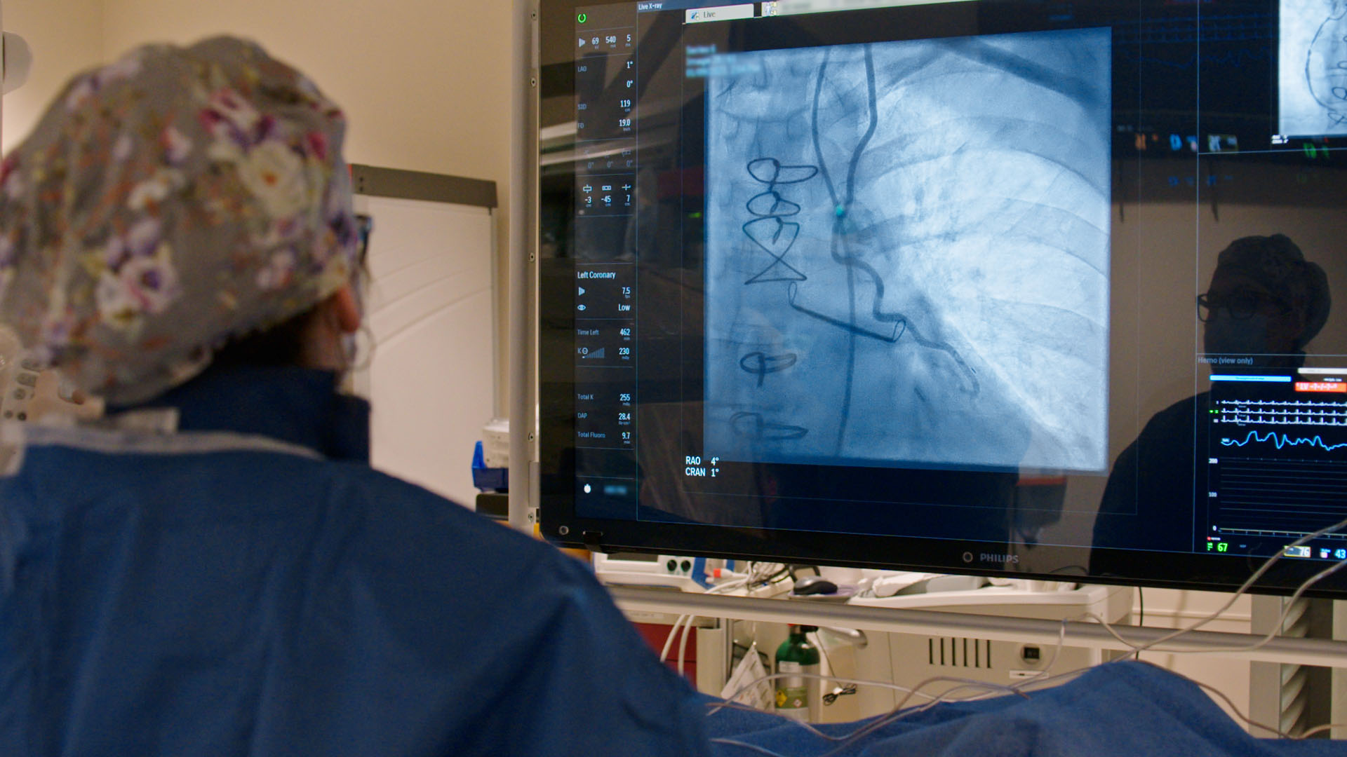 Exam room in the cardiac interventional suite at TriHealth Heart & Vascular Institute on the campus of Bethesda North