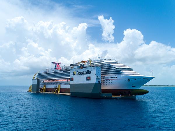 BOKA Vanguard loaded with cruise ship Carnival Vista