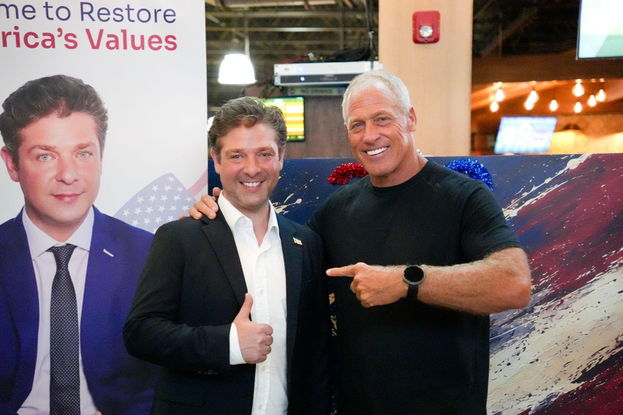 Alfie Oakes, right, with Michael Carbonara at Seed to Table in Naples on June 26. (Photo: Carbonara for Congress)