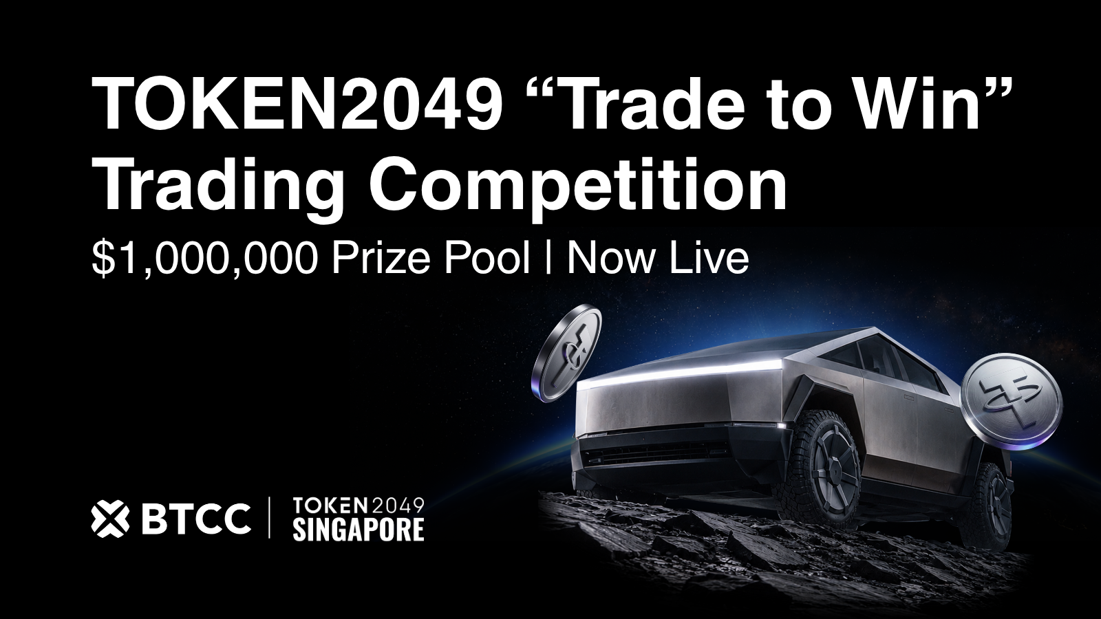 BTCC Exchange Launches TOKEN2049 "Trade to Win" Competition Featuring Tesla Cybertruck Giveaway and $1M Prize Pool