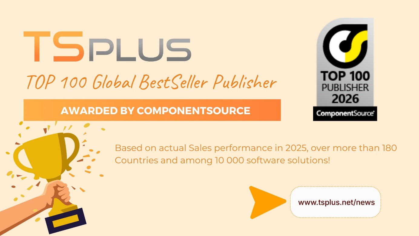 TSplus Named a Top 100 Publisher in ComponentSource Awards 2026