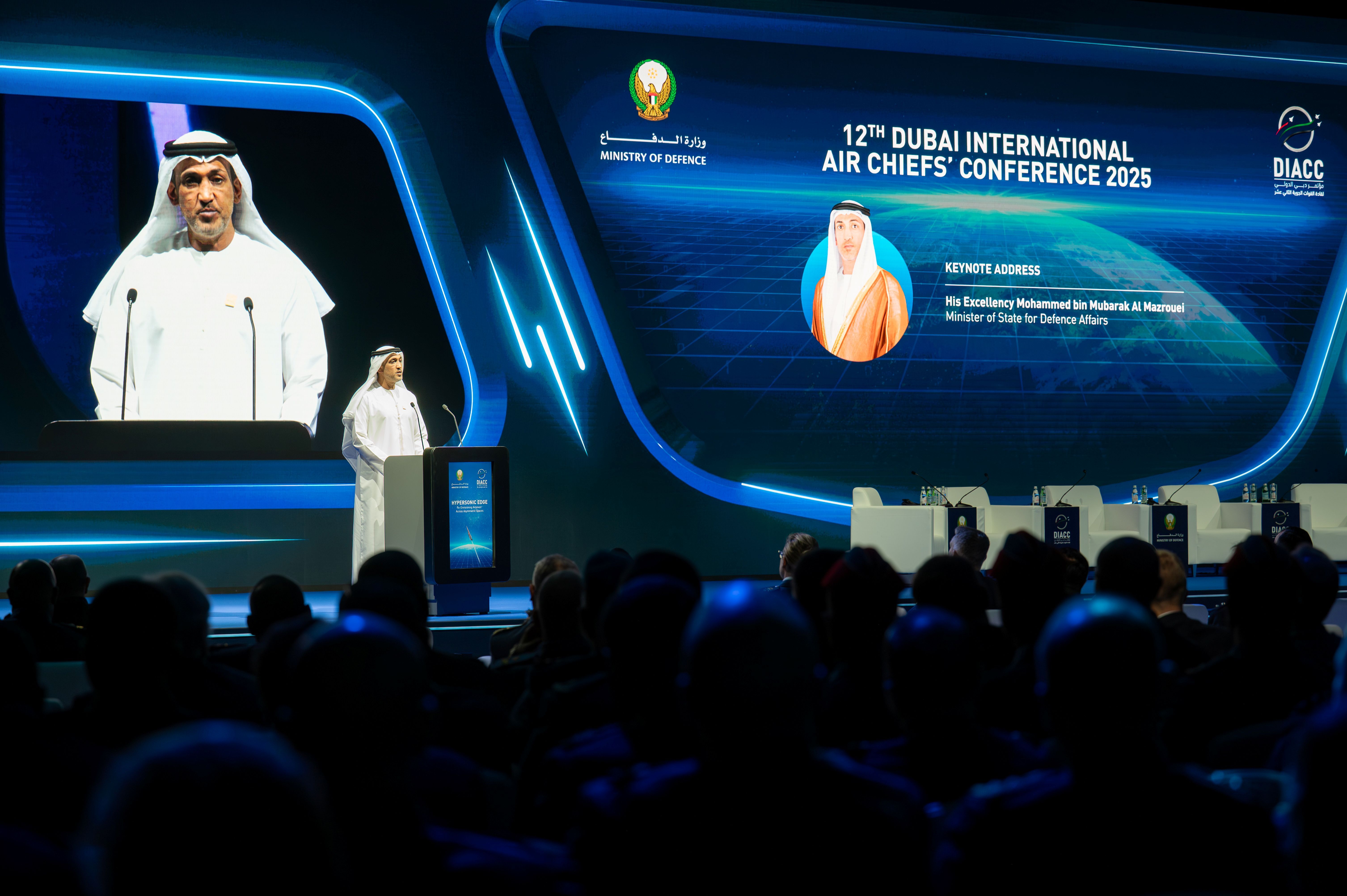 His Excellency Mohamed bin Mubarak bin Fadhel Al Mazrouei, UAE Minister of State for Defence Affairs, inaugurated the 12th edition of the Dubai International Air Chiefs Conference.