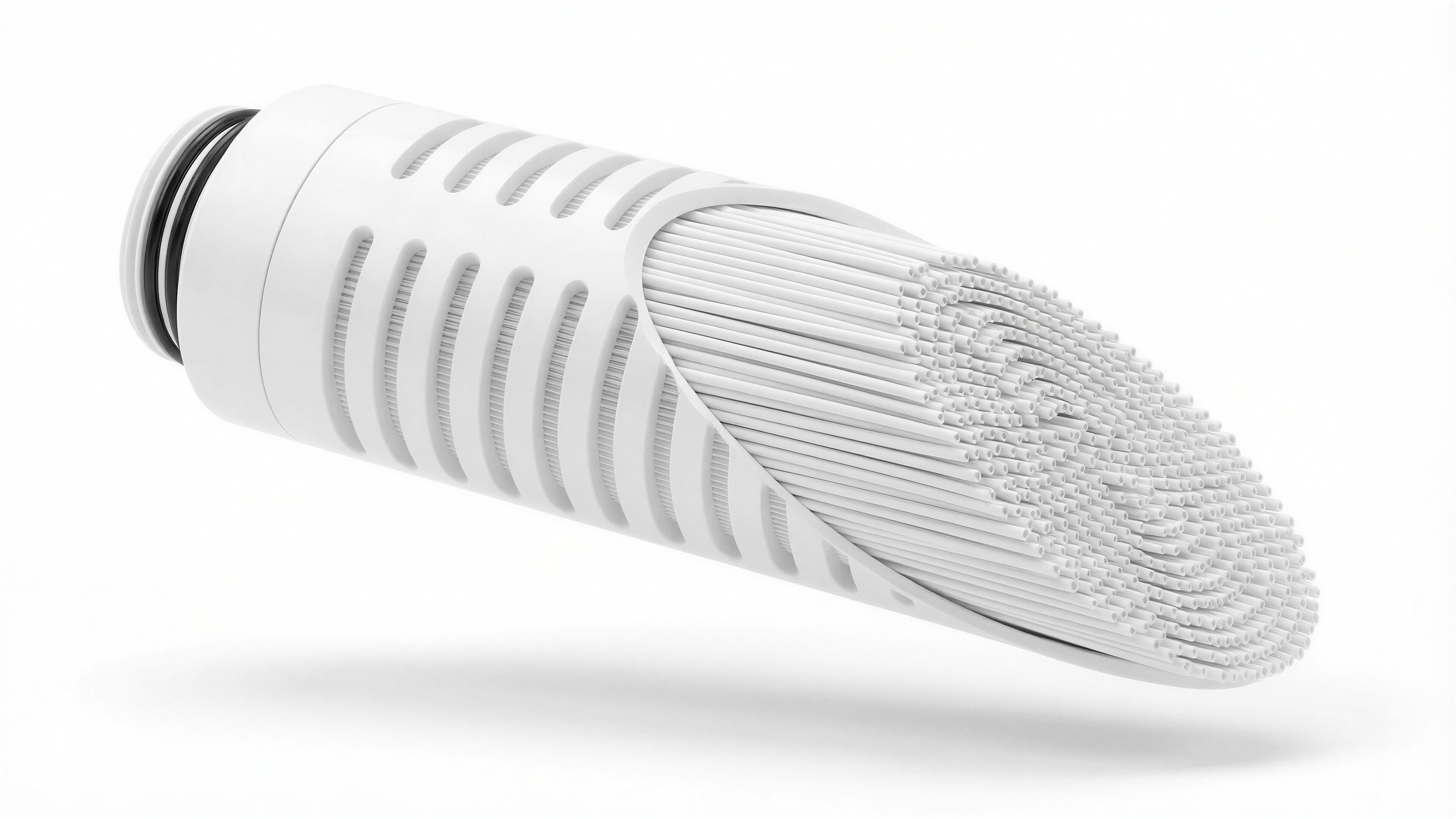 Aqua free Hollow-Fibre Membrane Module: The hollow-fibre membrane module used inside the Aqua free Micro 10 filter cartridge.