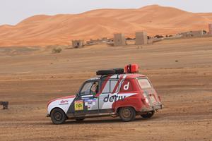 Deriv sponsored team in action during the 4L Trophy rally.