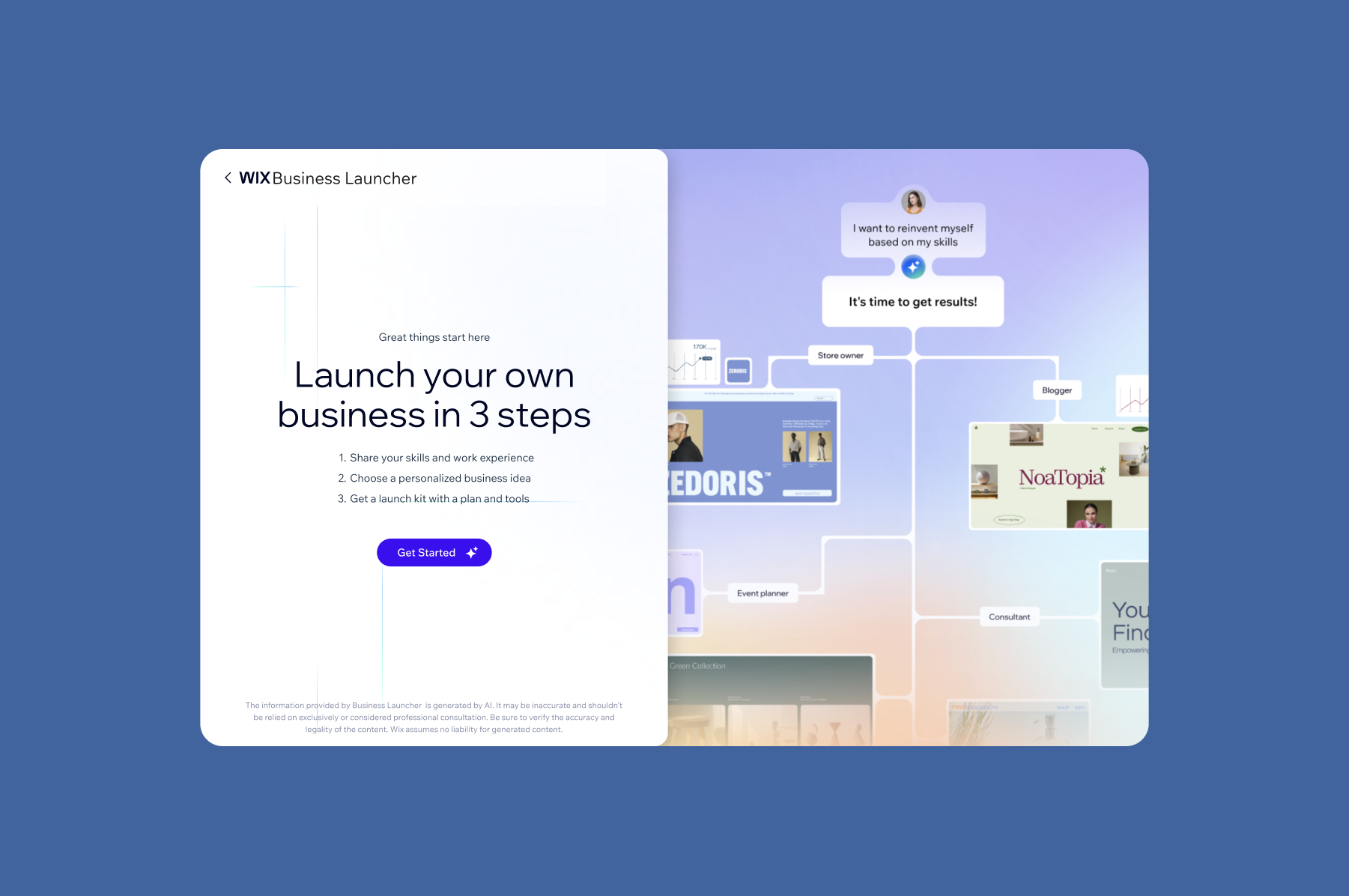 The Business Launcher simplifies the entrepreneurial journey by offering a personalized, end-to-end solution that translates users' skills and experiences into viable business ventures.