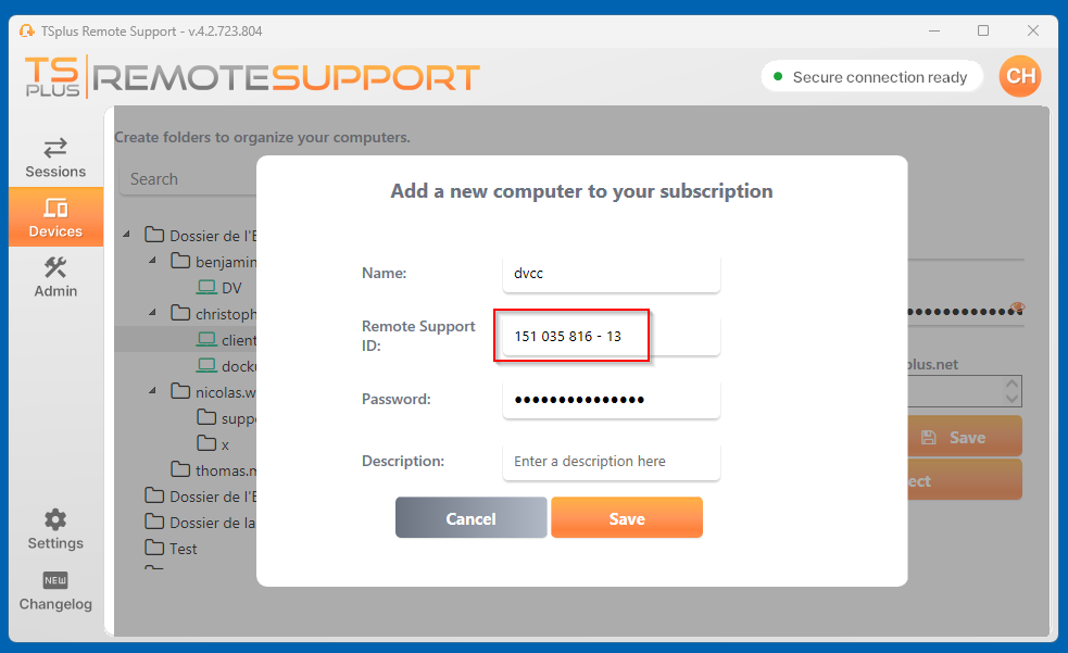 Remote Support with Suffix ID