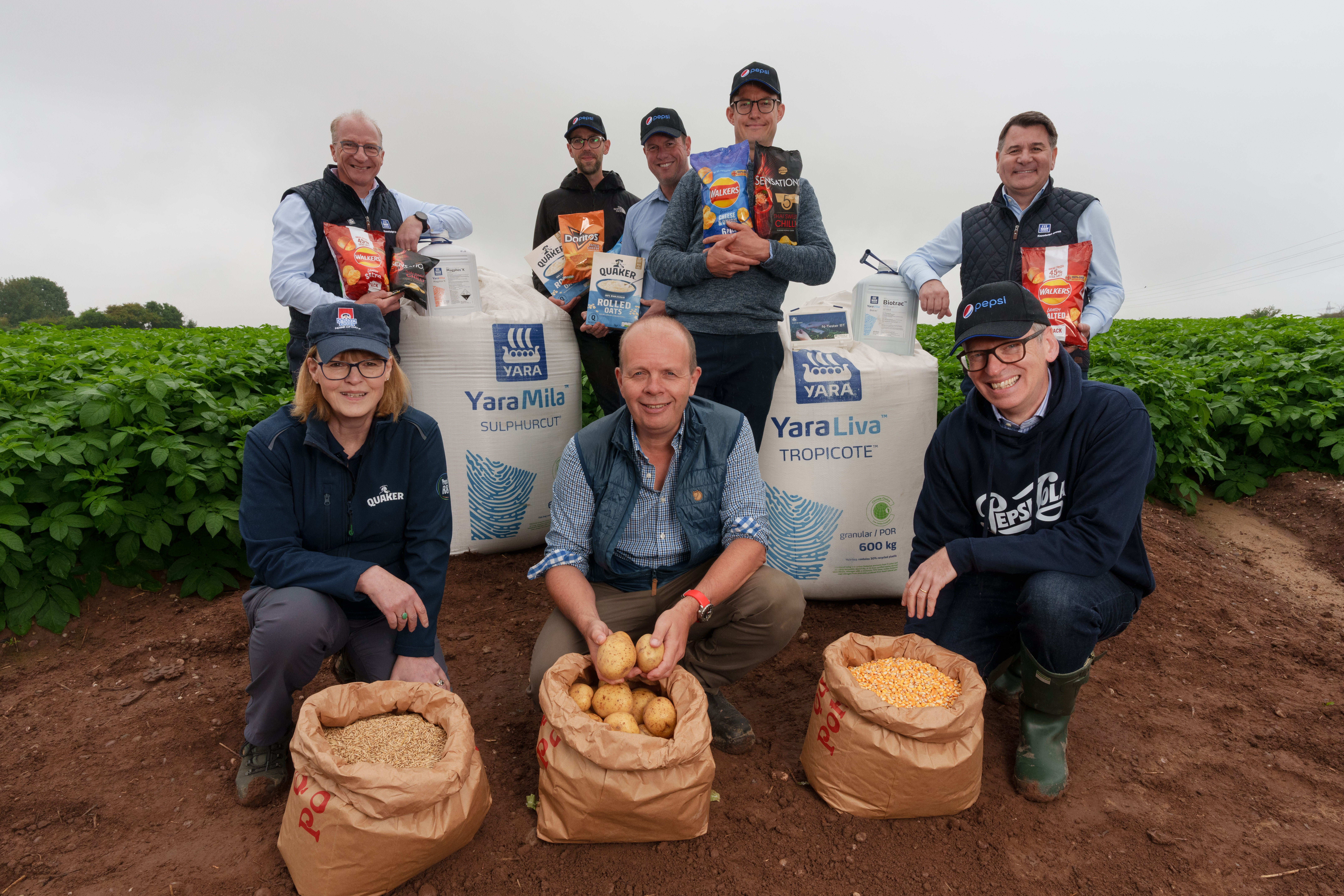 Yara, PepsiCo and a farmer in a potato field in the UK