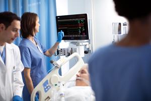 Philips InvelliVue MX750 patient monitor in use in the Intensive Care Unit