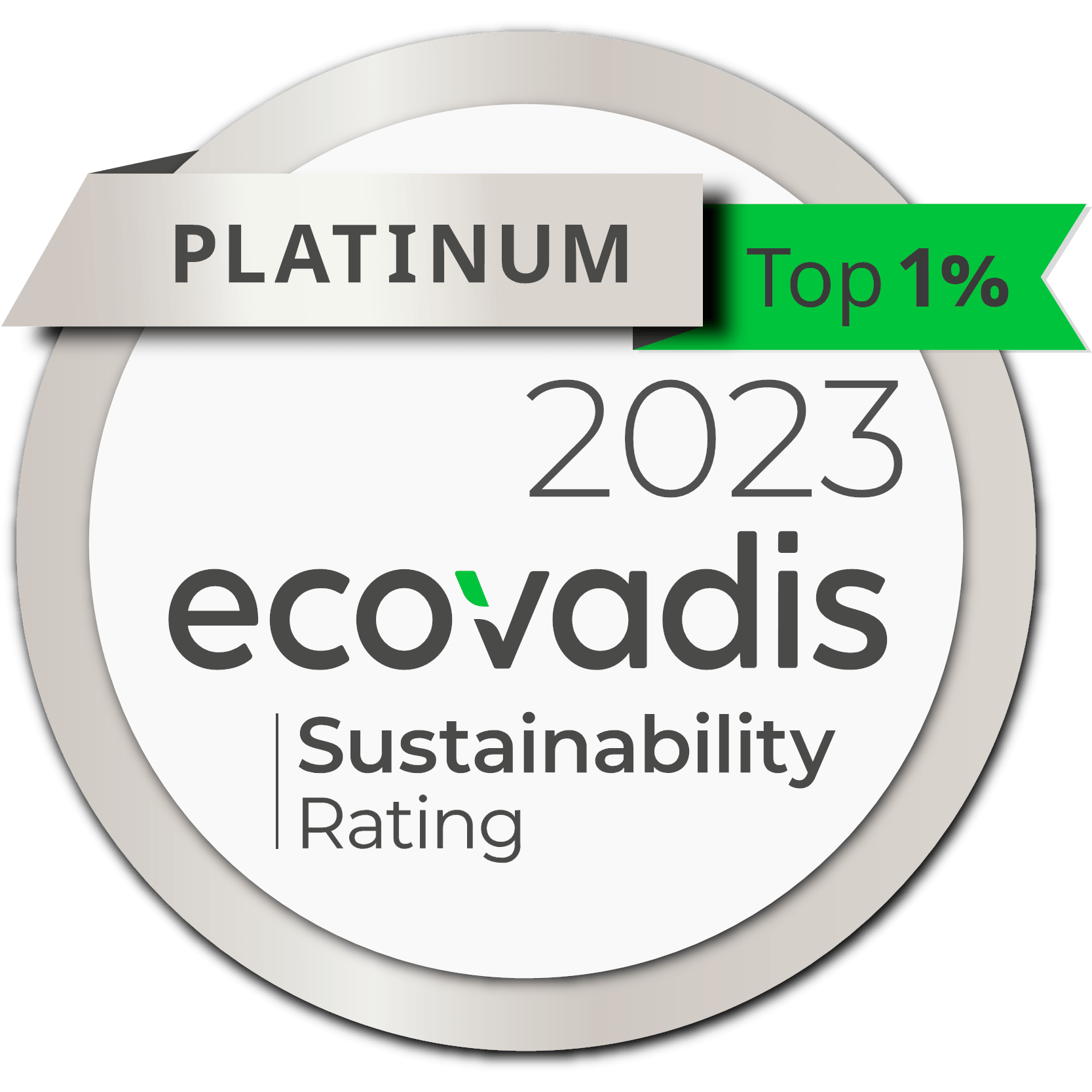 EcoVadis Platinum badge 2023