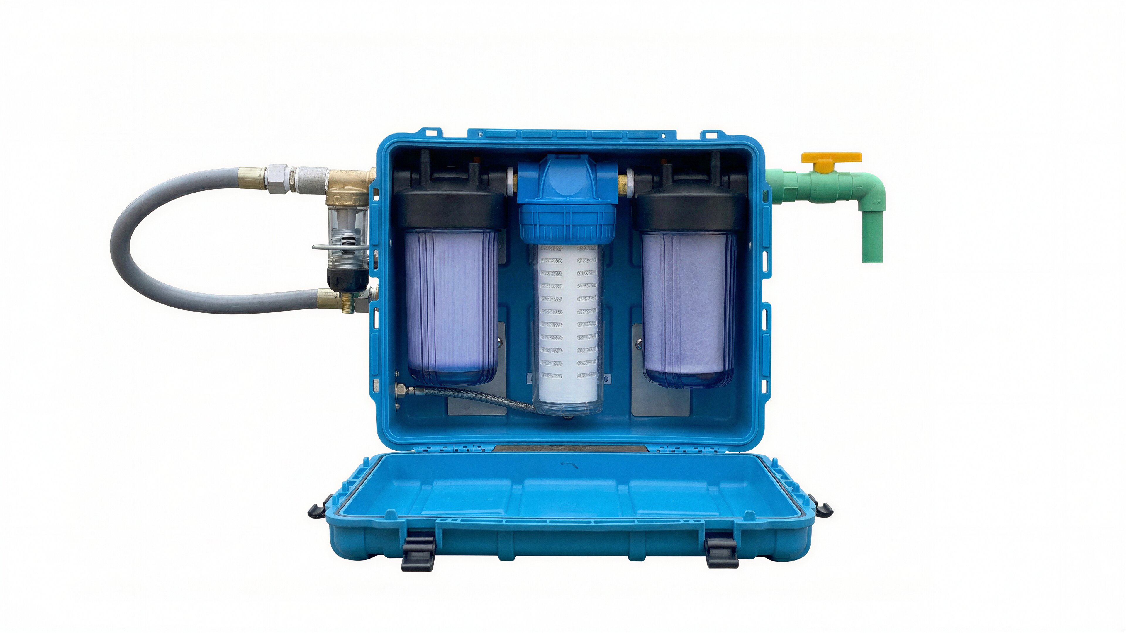 BAR Element 15 Multi-Stage Filtration System: The BAR Element 15 water filtration system combines a pre-filter, an Aqua free membrane filter and an activated carbon filter in a portable case. The multi-stage process is designed to improve water quality and provide safe drinking water.