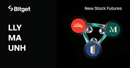 Bitget 上线 LLY、MA、UNH 股票指数永续合约，平台累计交易额突破 30 亿美元