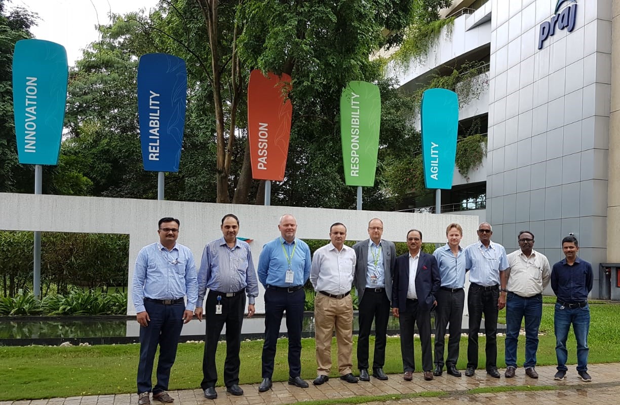 PRAJ and Valmet team at the PRAJ office in Pune, India