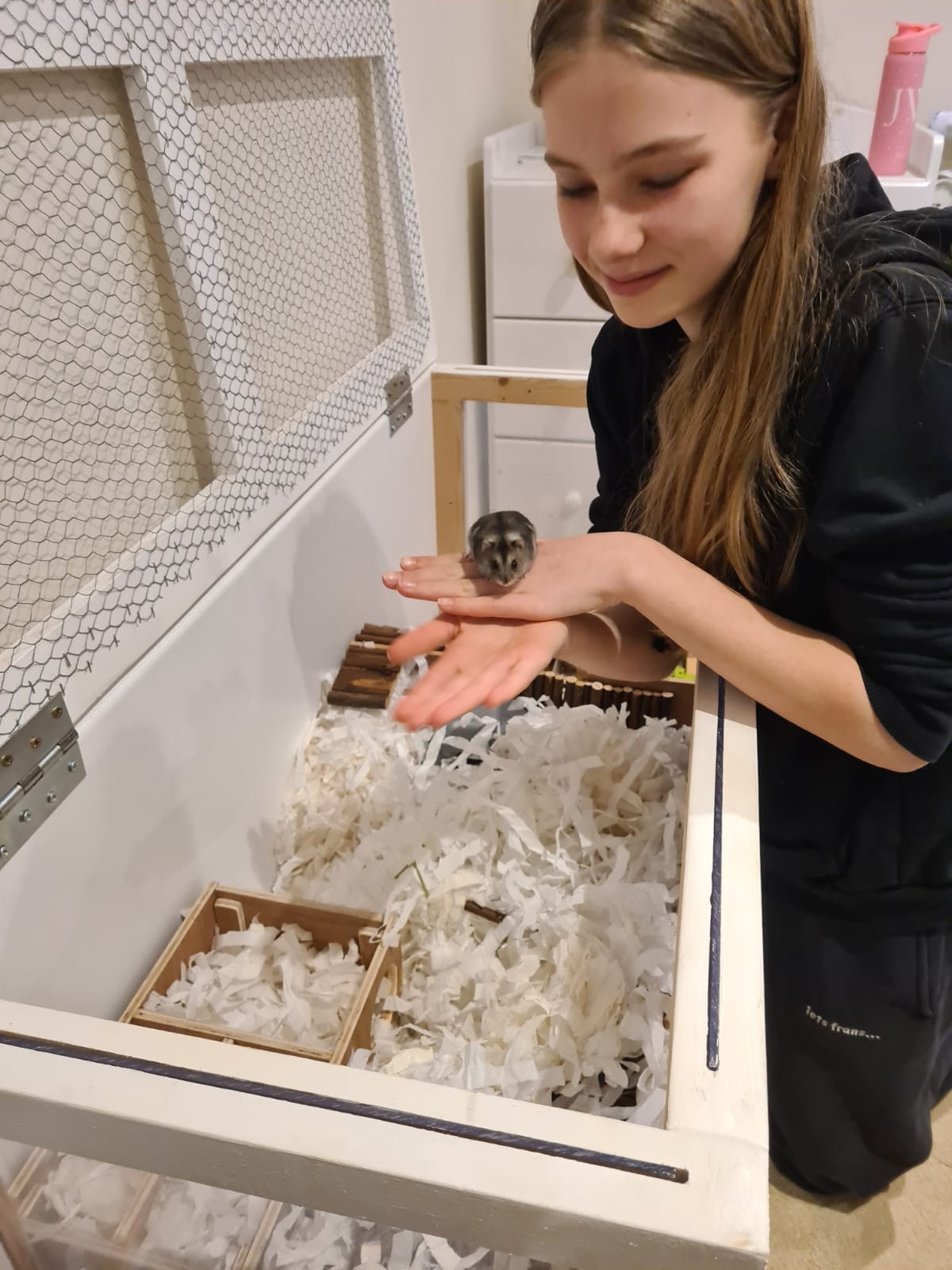 Lily and new hamster Kevin