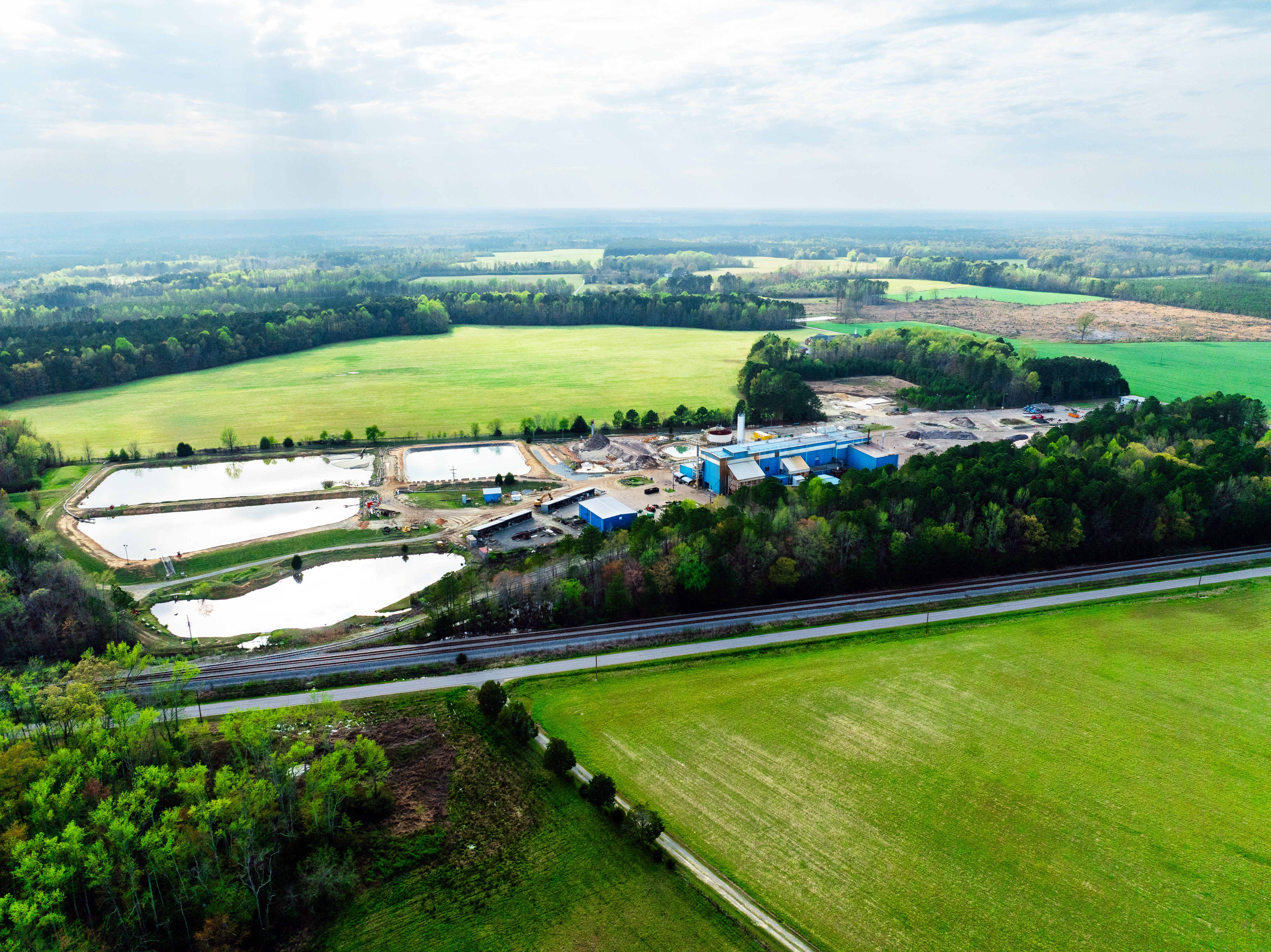 Arial view of ASM's Mineral Separation Plant in Virginia
