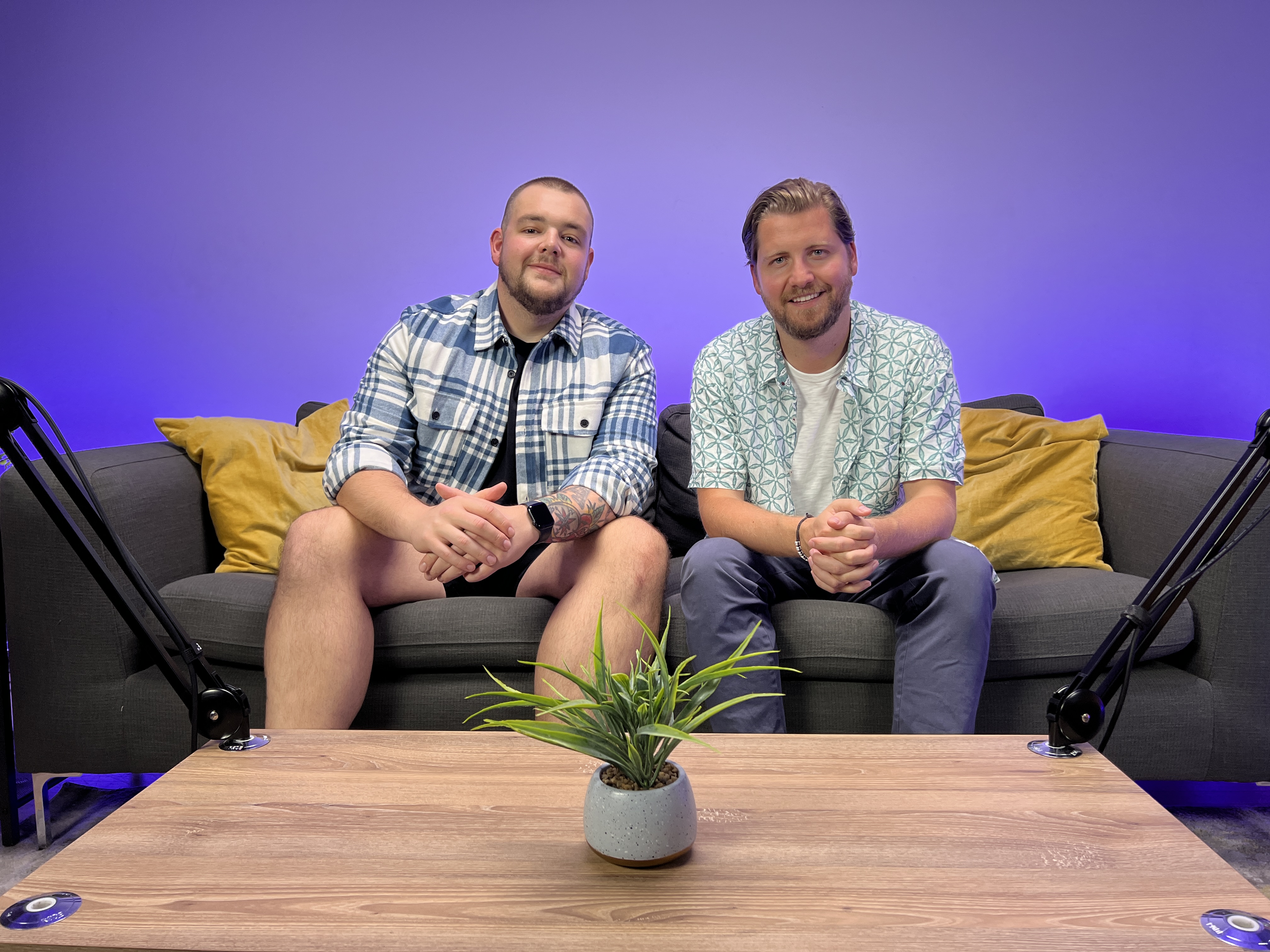 Status Update hosts Jake Crabb(left) and Stevie Johnson(right) in the podcast studio