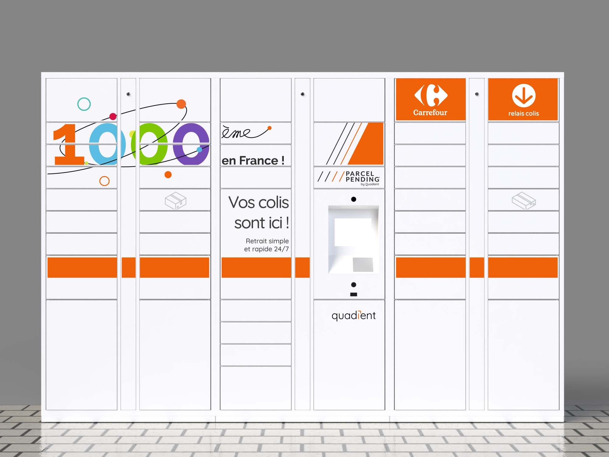 Illustration of Quadient thousandth parcel locker in France