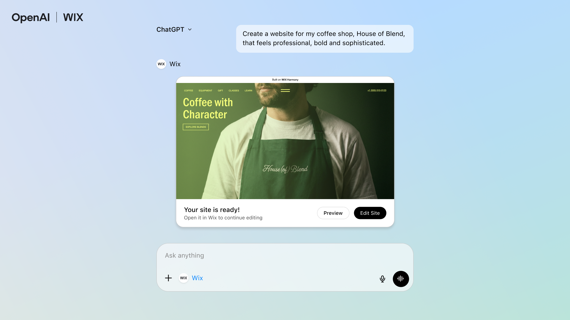 Wix is Expanding Website Creation to one of the World’s Leading Conversational AI Platforms