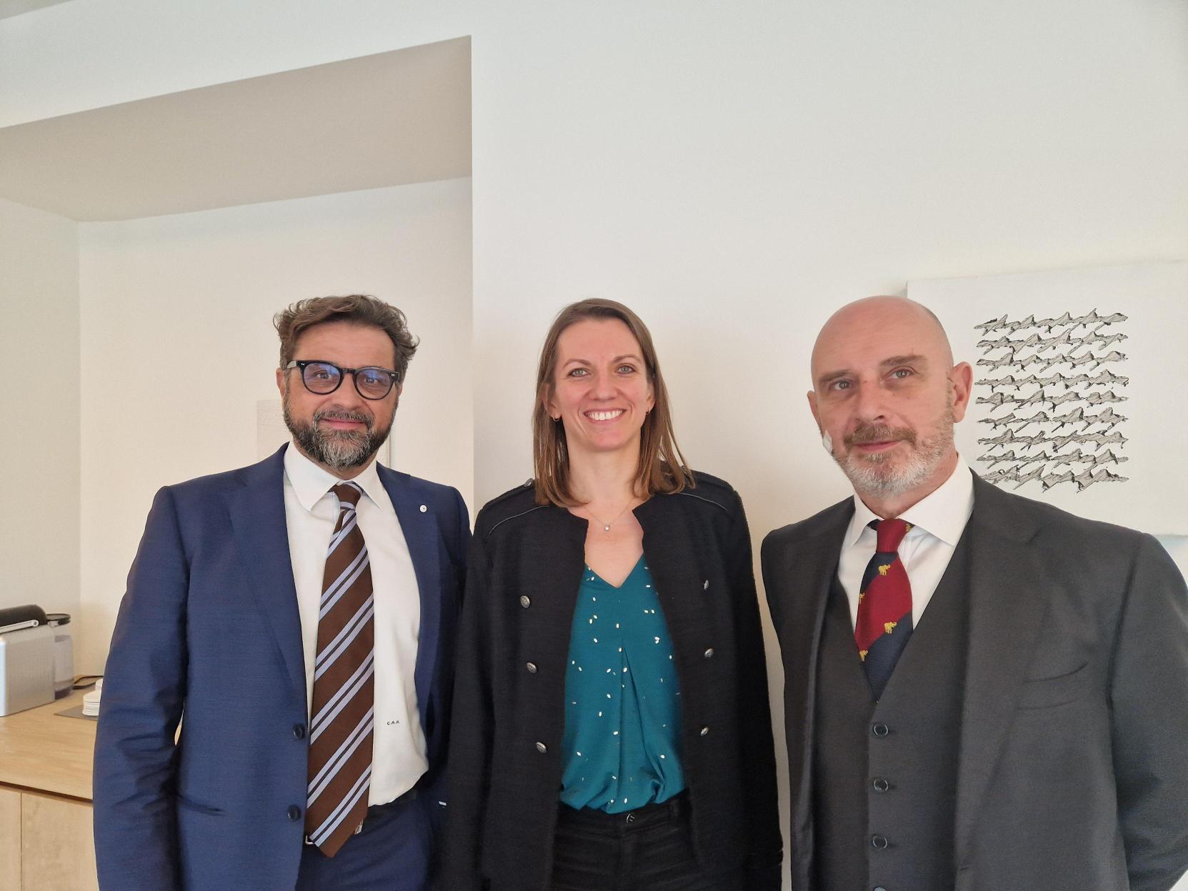 Giovanni Ravagnan, Marion Martinez and Carlo Alberto Antoniazzi at the signing event