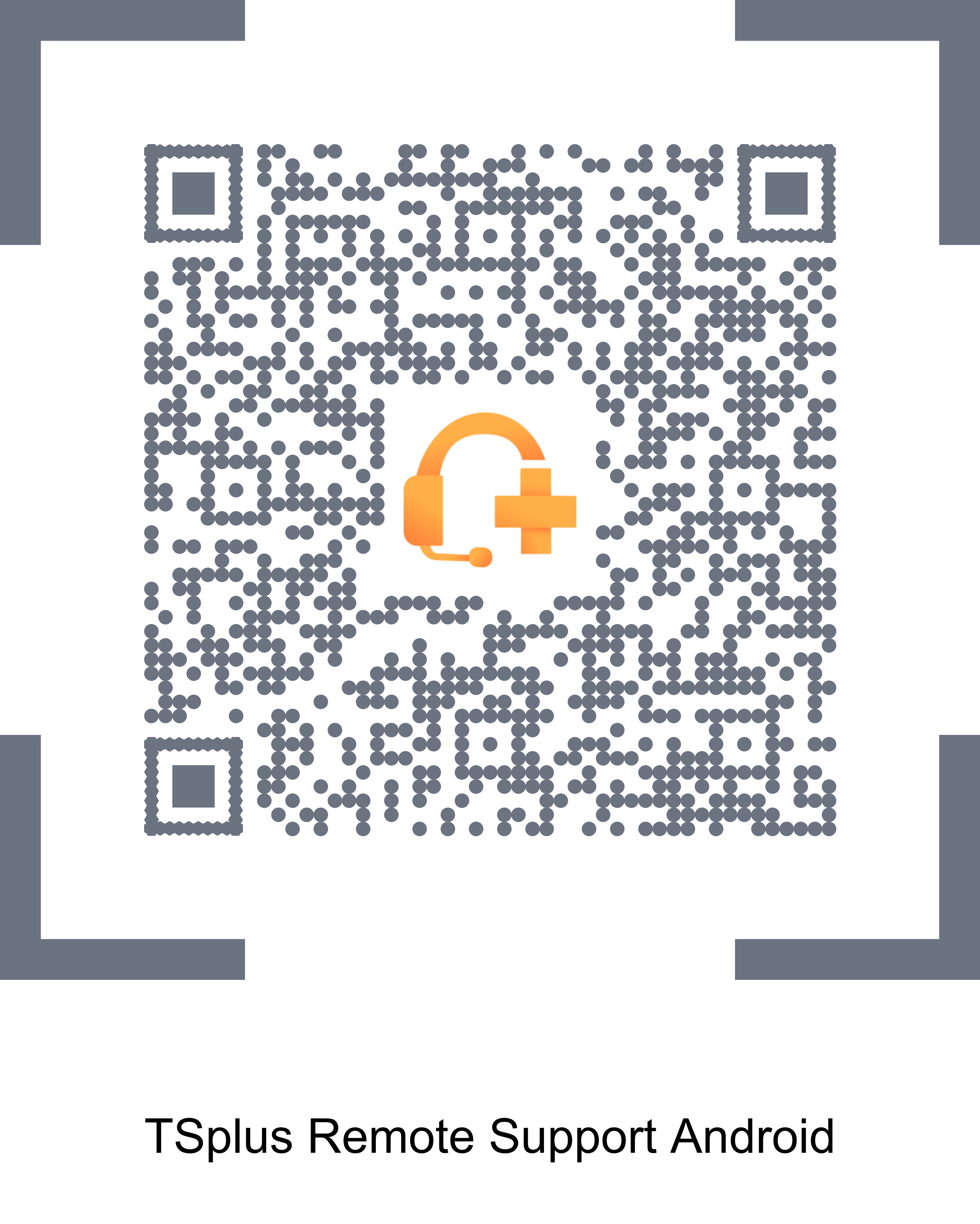 Users can simply download TSplus Remote Support for Android by scanning the QR code.