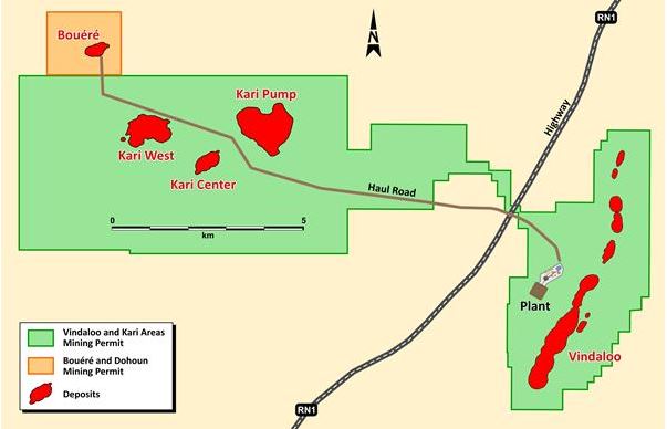 Figure 1: Map of Hounde Mining Permits