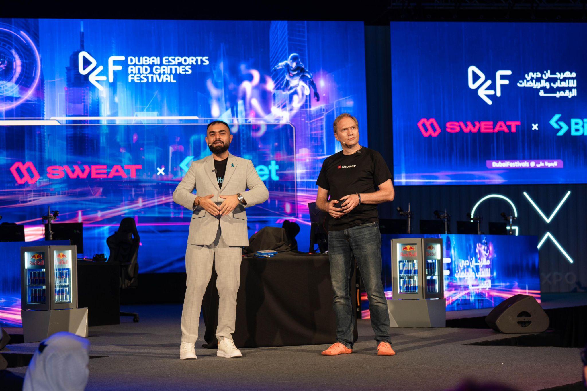 Bitget COO Vugar Usi Zade with SWEAT Co-founder and CEO Oleg Fomenko