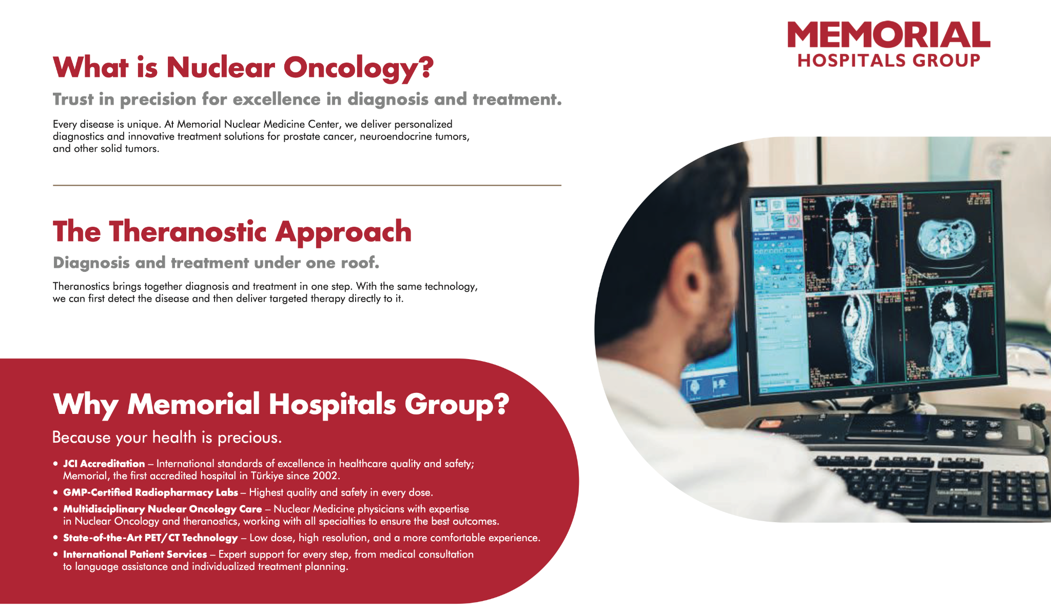 Nuclear oncology and theranostics unit at Memorial Şişli Hospital Istanbul