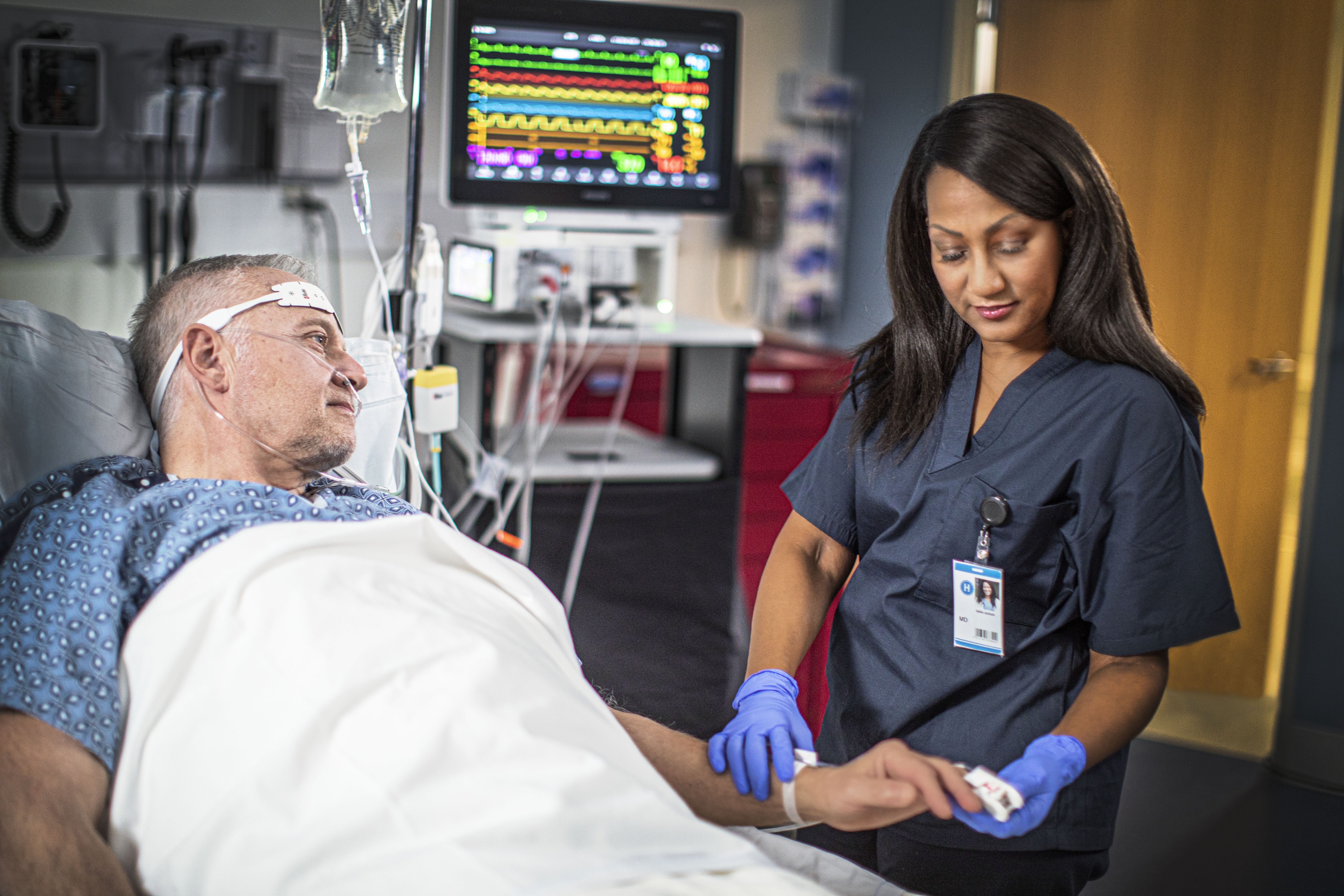 Doctor monitoring patient health