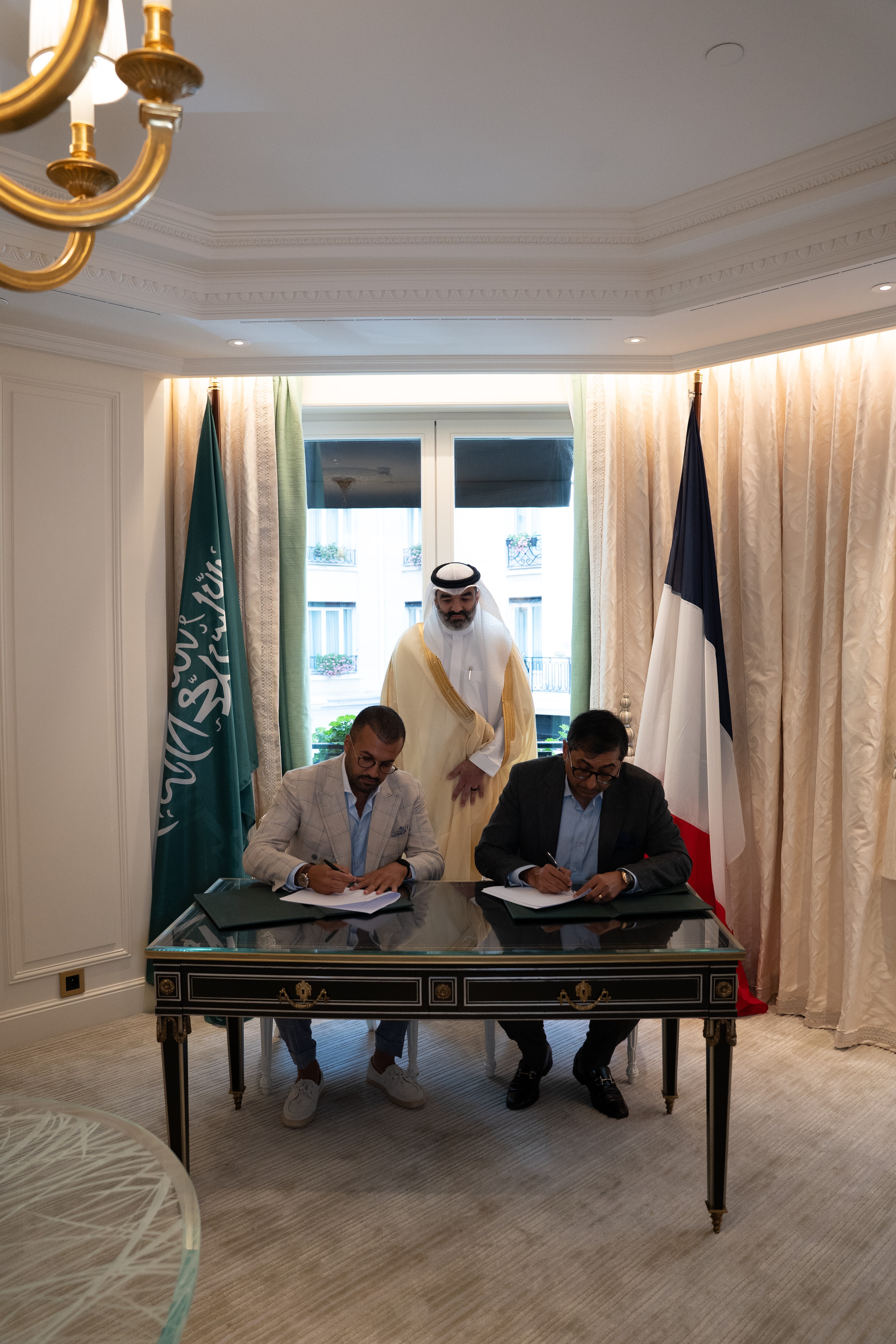 Pasqal CEO Wasiq Bokhari, His Royal Highness Prince Abdulaziz Bin Turki Bin Talal Al Saud and His Excellency Abdullah AlSwaha, Minister of Communicati