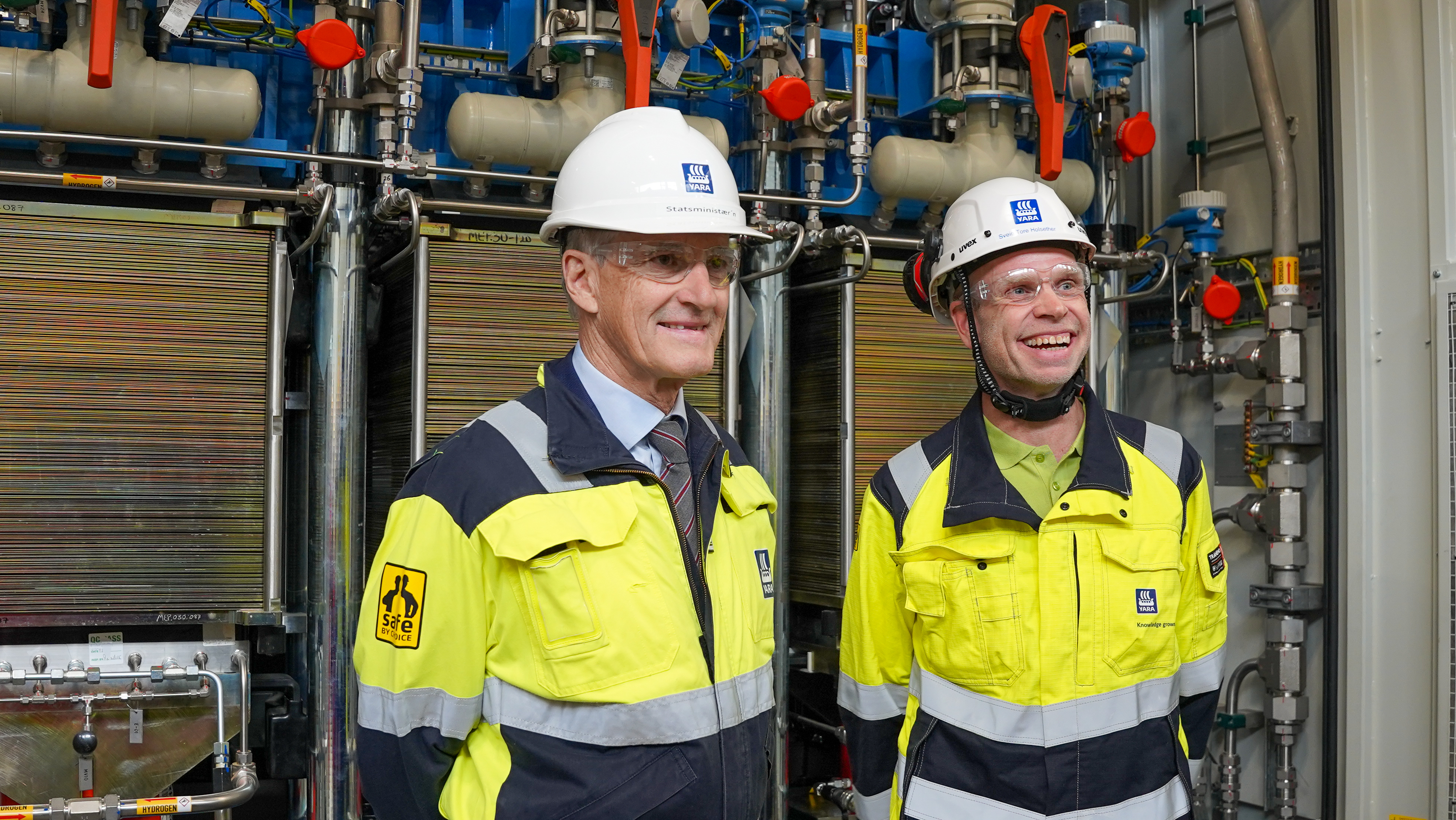 Yara's CEO and President, Svein Tore Holsether and Norwegian Prime Minister, Jonas Gahr Støre