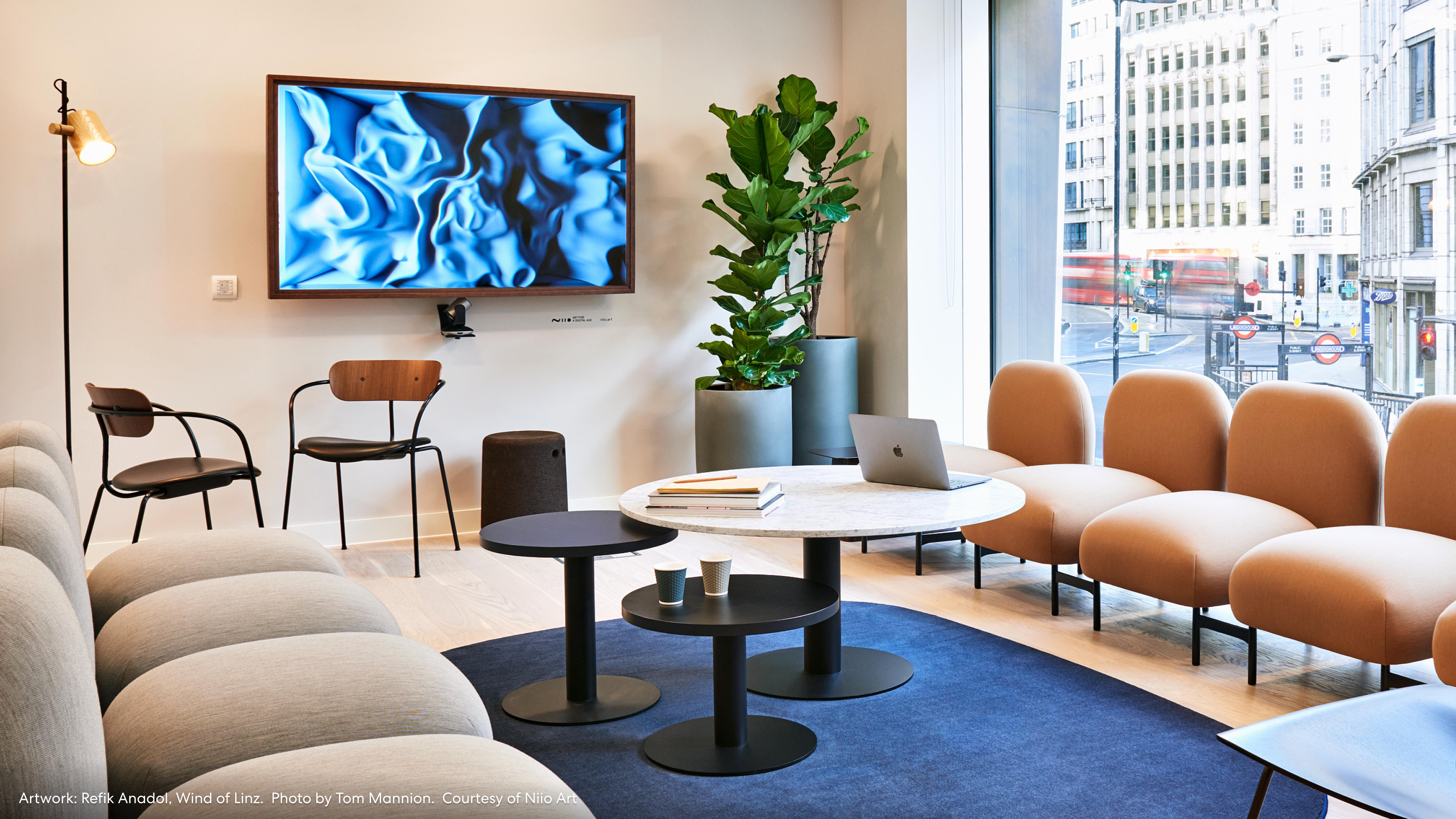 Artwork: Refik Anadol, Wind of Linz. Photo by Tom Mannion.