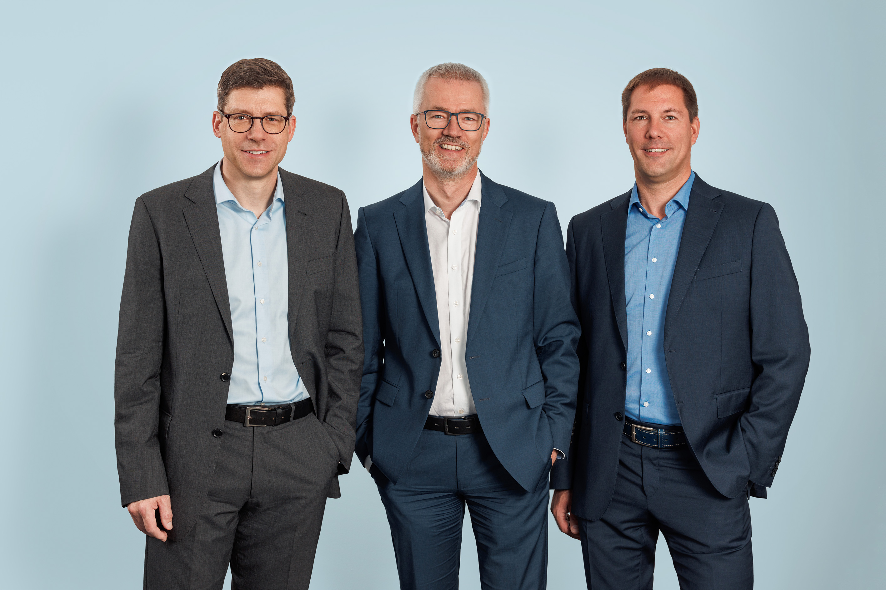 From left to right: Dr. Jens Ruhe, Managing Director and Chief Operating Officer - Dr. Jan Poth, Managing Director and Chief Executive Officer - Dr. Matthias Schneider, Chief Scientific Officer (© SciRhom, taken by Paul Paulsen · Photodesign, Munich)