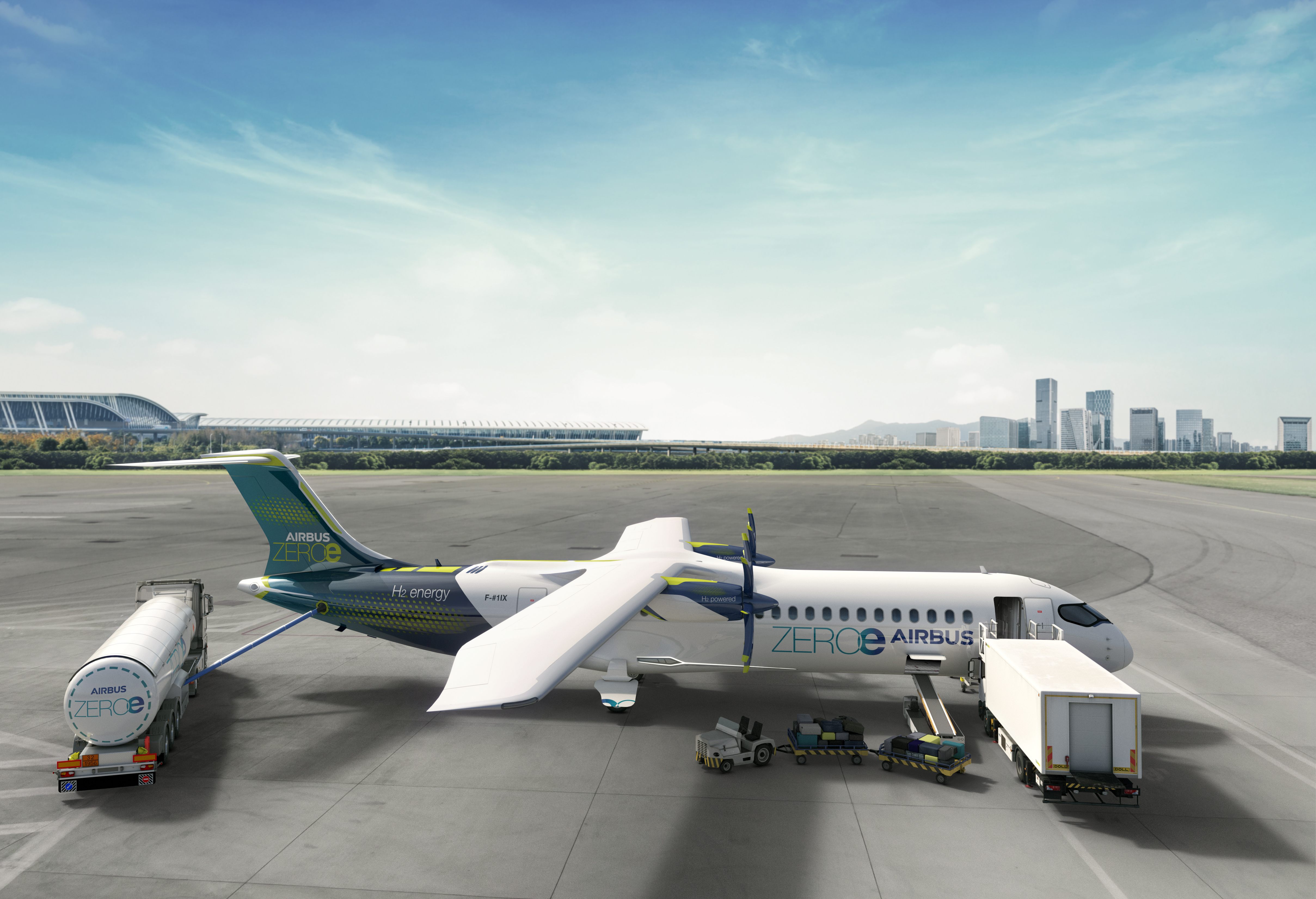 Illustrasjon hydrogenfly fra Airbus