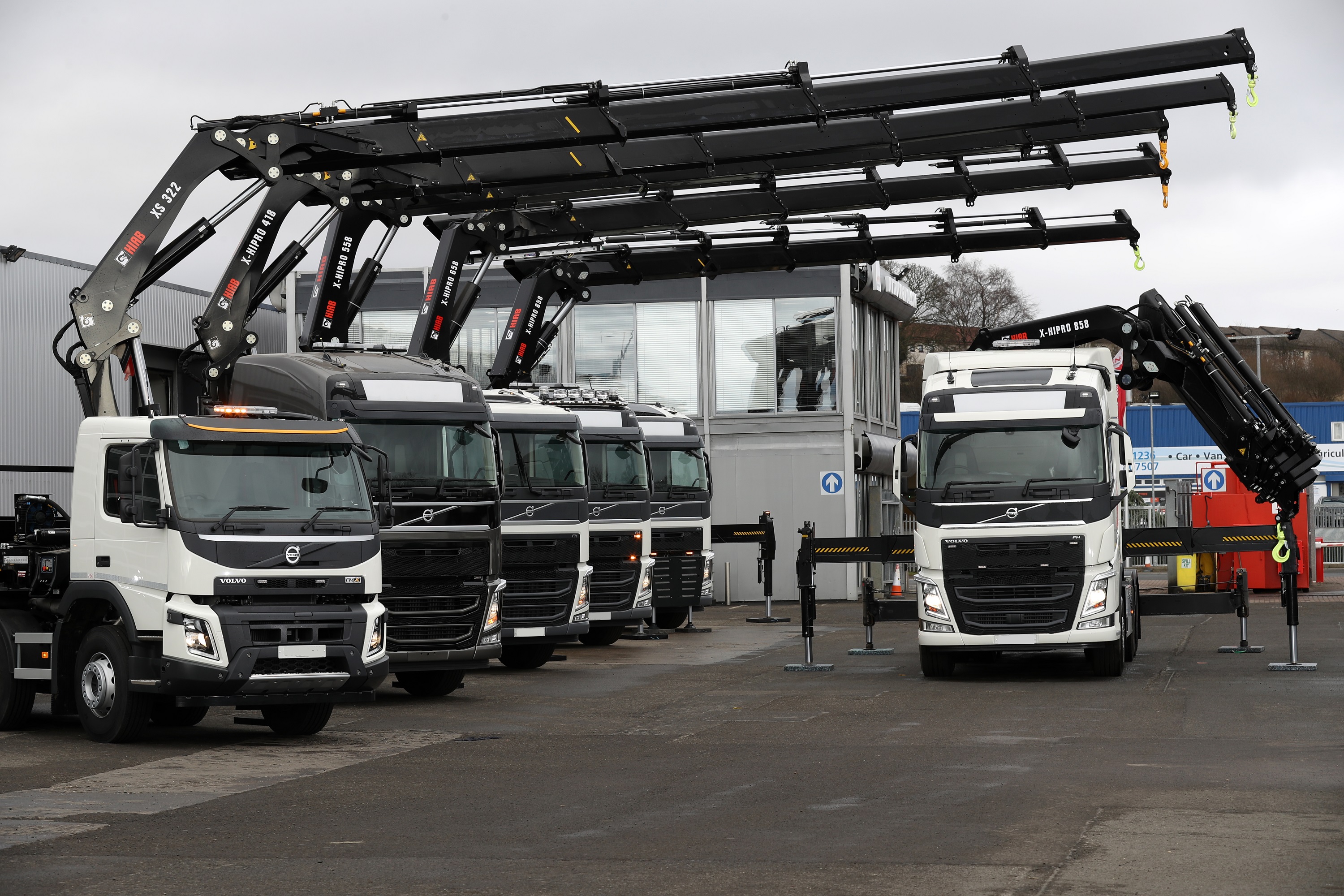 Multiple HIAB loader cranes